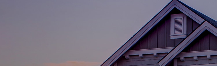 House rooftop with a beautiful sunset blue sky